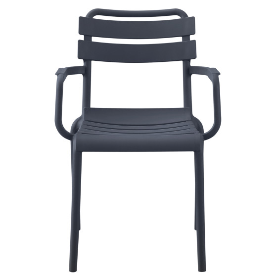 POLYPROPYLENE ARMCHAIR PHILLY HM6123.03 GREY 58,5x49x83,5Hcm.