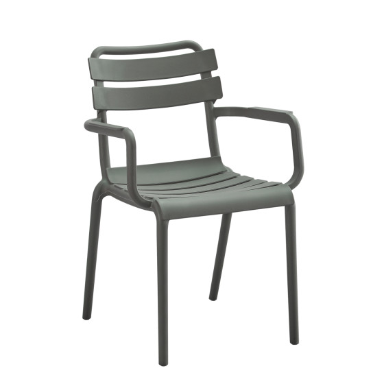 POLYPROPYLENE ARMCHAIR PHILLY HM6123.04 OLIVE GREEN 58,5x49x83,5Hcm.