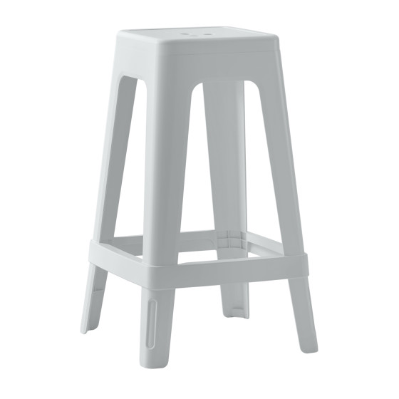 POLYPROPYLENE STOOL SQUARE ZEB HM6128.01 WHITE 35x35x65Hcm.