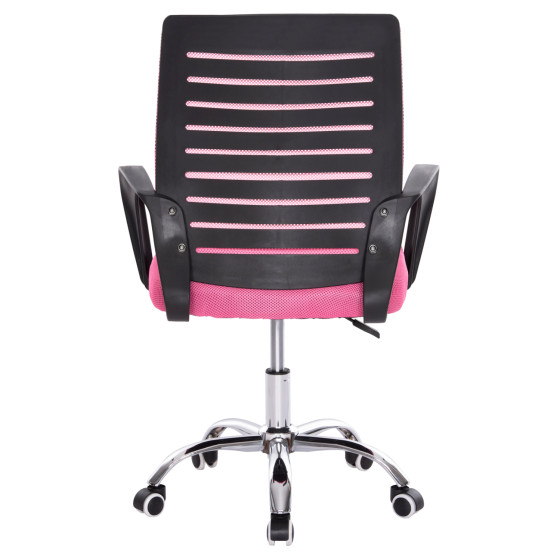 OFFICE CHAIR TRAIL HM1192.35 PINK MESH-CHROMED METAL LEG 62x51x98Hcm.