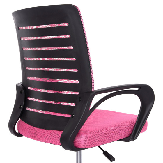 OFFICE CHAIR TRAIL HM1192.35 PINK MESH-CHROMED METAL LEG 62x51x98Hcm.