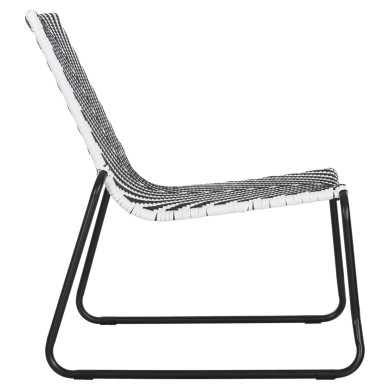 METAL CHAIR PONY HM6082 BLACK & WHITE SYNTHETIC RATTAN 66x68x75Hcm.