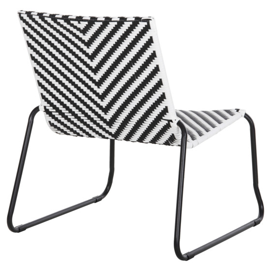 METAL CHAIR PONY HM6082 BLACK & WHITE SYNTHETIC RATTAN 66x68x75Hcm.