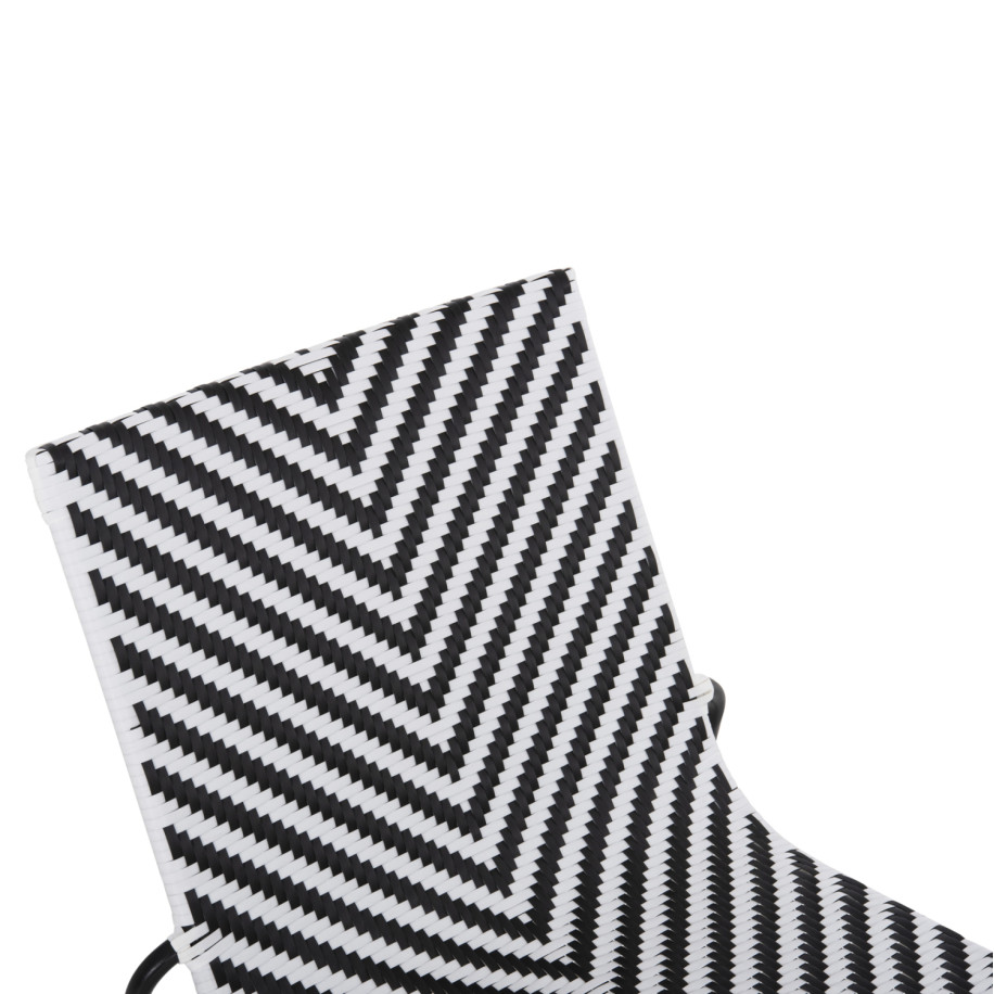 METAL CHAIR PONY HM6082 BLACK & WHITE SYNTHETIC RATTAN 66x68x75Hcm.