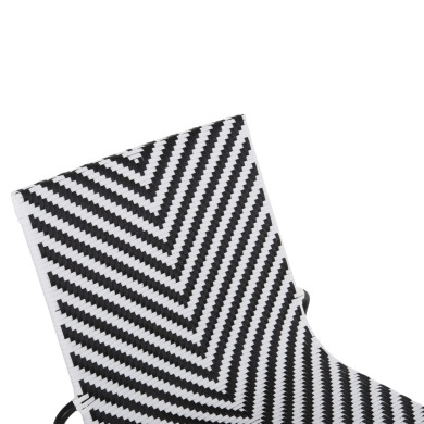 METAL CHAIR PONY HM6082 BLACK & WHITE SYNTHETIC RATTAN 66x68x75Hcm.