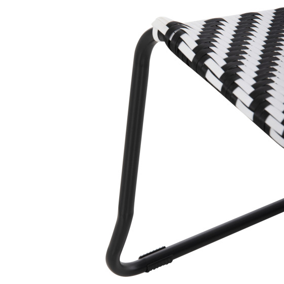 METAL CHAIR PONY HM6082 BLACK & WHITE SYNTHETIC RATTAN 66x68x75Hcm.