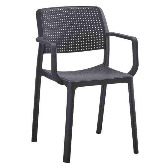 ARMCHAIR OUTDOOR COMFEE HM6102.02 POLYPROPYLENE IN BLACK 54x57x83Hcm.