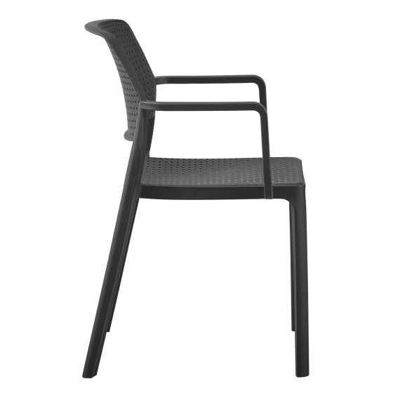 ARMCHAIR OUTDOOR COMFEE HM6102.02 POLYPROPYLENE IN BLACK 54x57x83Hcm.