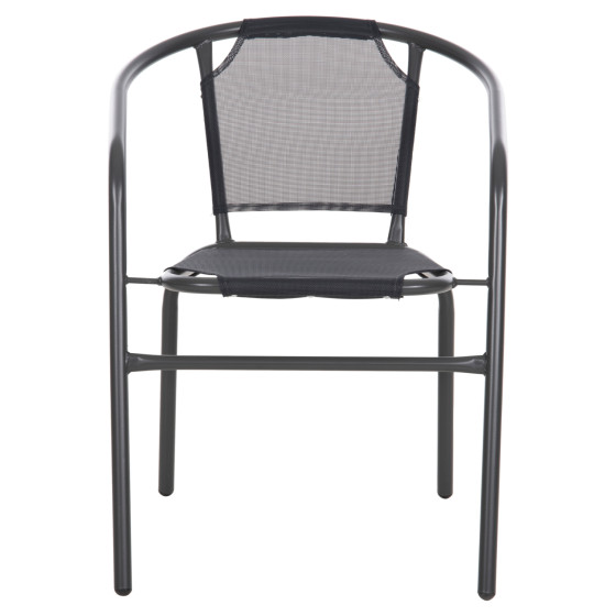 ARMCHAIR OUTDOOR LEDAN HM5977.01 METAL & TEXTILENE IN GREY 55x58x72Hcm.