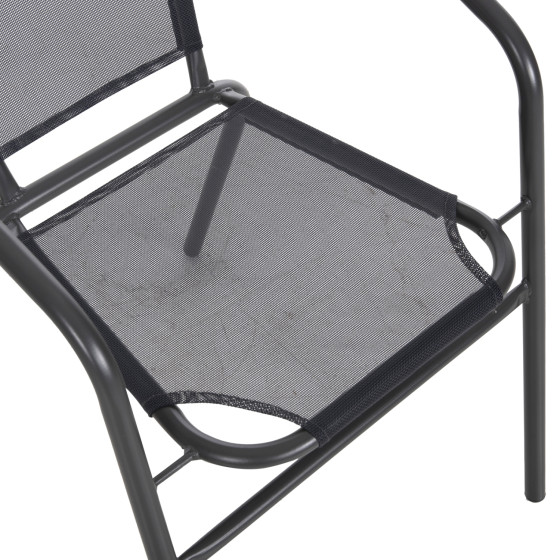 ARMCHAIR OUTDOOR LEDAN HM5977.01 METAL & TEXTILENE IN GREY 55x58x72Hcm.