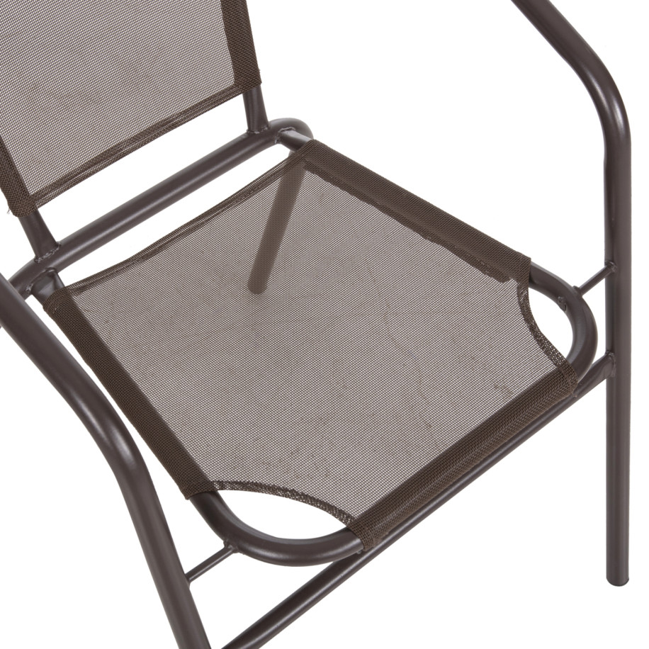 ARMCHAIR OUTDOOR LEDAN HM5977.02 METAL & TEXTILENE IN BROWN 55x58x72Hcm.