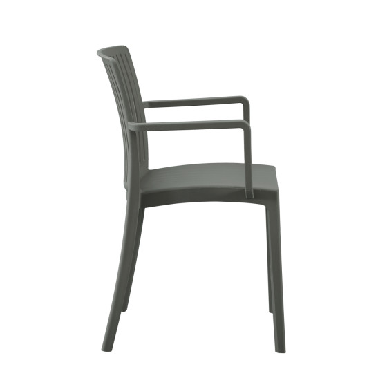 POLYPROPYLENE ARMCHAIR IDA HM6127.04 DARK OLIVE 41,3x54,2x81,8Hcm.
