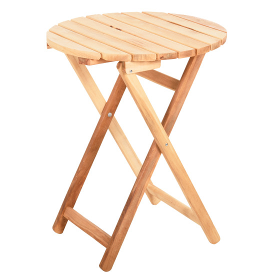 DIRECTOR'S ROUND TABLE LIMNOS HM5653.02 BEECH WOOD IMPREGNATION IN NATURAL Φ60Χ76Hcm.