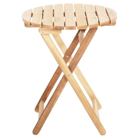 DIRECTOR'S ROUND TABLE LIMNOS HM5653.02 BEECH WOOD IMPREGNATION IN NATURAL Φ60Χ76Hcm.