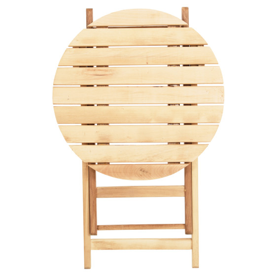 DIRECTOR'S ROUND TABLE LIMNOS HM5653.02 BEECH WOOD IMPREGNATION IN NATURAL Φ60Χ76Hcm.
