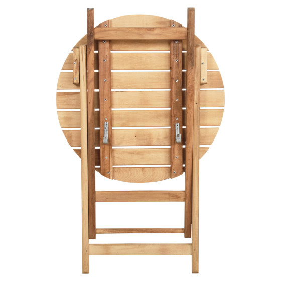 DIRECTOR'S ROUND TABLE LIMNOS HM5653.02 BEECH WOOD IMPREGNATION IN NATURAL Φ60Χ76Hcm.