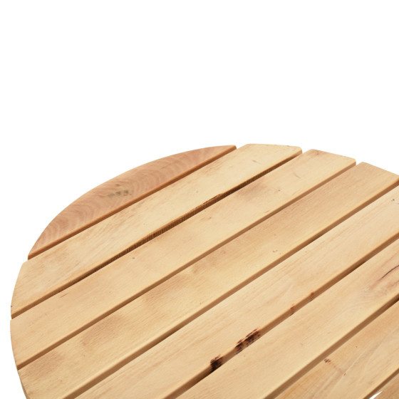 DIRECTOR'S ROUND TABLE LIMNOS HM5653.02 BEECH WOOD IMPREGNATION IN NATURAL Φ60Χ76Hcm.