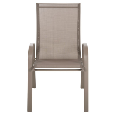 OUTDOOR ARMCHAIR LEON HM5000.04 CHAMPAGNE METAL FRAME-CHAMPAGNE TEXTILENE 54x70x93Hcm.