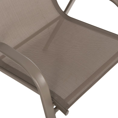 OUTDOOR ARMCHAIR LEON HM5000.04 CHAMPAGNE METAL FRAME-CHAMPAGNE TEXTILENE 54x70x93Hcm.