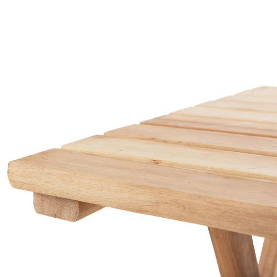 DIRECTOR'S TABLE LIMNOS HM5647.02 BEECH WOOD IN NATURAL-IMPREGNATION 60Χ60Χ75Hcm.