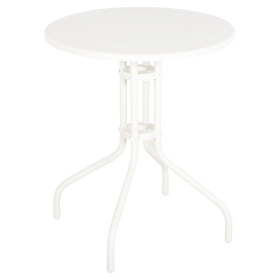 OUTDOOR ROUND TABLE LINO HM5973.02 METALLIC IN WHITE Φ60x70Hcm.