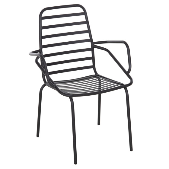 ARMCHAIR OUTDOOR FREE HM6045 METALLC BLACK 61x53x87Hcm.