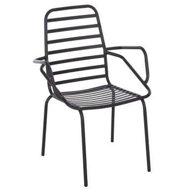 ARMCHAIR OUTDOOR FREE HM6045 METALLC BLACK 61x53x87Hcm.