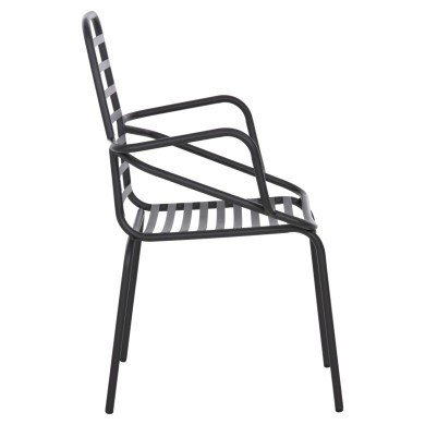 ARMCHAIR OUTDOOR FREE HM6045 METALLC BLACK 61x53x87Hcm.