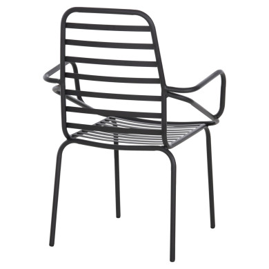 ARMCHAIR OUTDOOR FREE HM6045 METALLC BLACK 61x53x87Hcm.