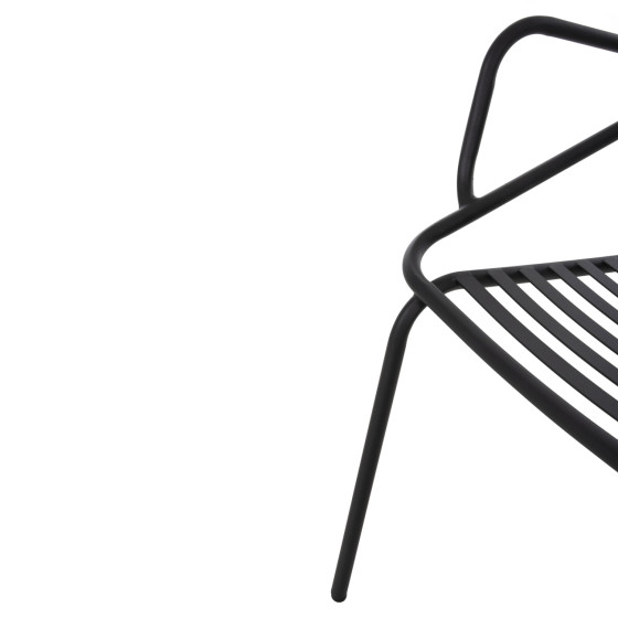 ARMCHAIR OUTDOOR FREE HM6045 METALLC BLACK 61x53x87Hcm.