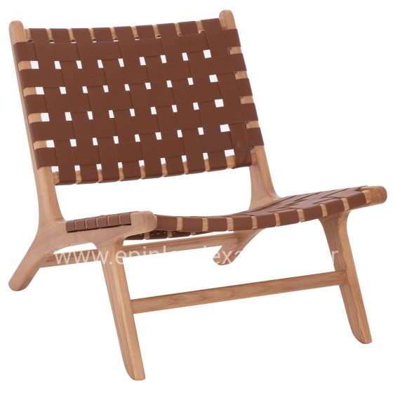 HM9326.01 ARMCHAIR FELIPE TOON WOOD PU knitted 67x70x75H