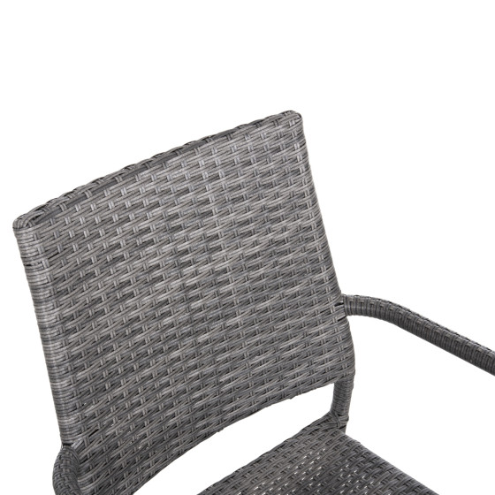 ARMCHAIR OUTDOOR MORNER HM6074.02 METAL-GREY WICKER 55x58x87H.