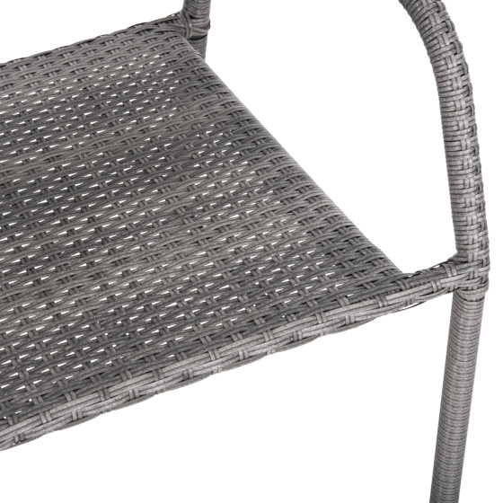 ARMCHAIR OUTDOOR MORNER HM6074.02 METAL-GREY WICKER 55x58x87H.