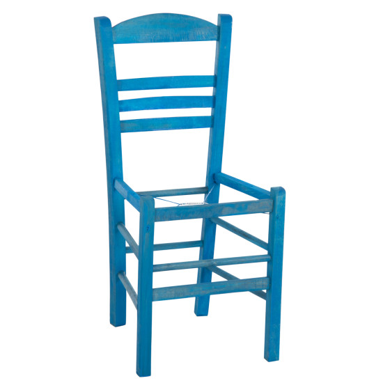 TRADITIONAL CHAIR JHETT HM5575.05 BEECH WOOD WITH IMPREGNATION IN BLUE-FRAME ONLY 40x42x87Hcm.