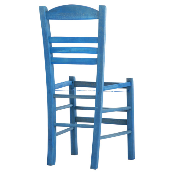 TRADITIONAL CHAIR JHETT HM5575.05 BEECH WOOD WITH IMPREGNATION IN BLUE-FRAME ONLY 40x42x87Hcm.