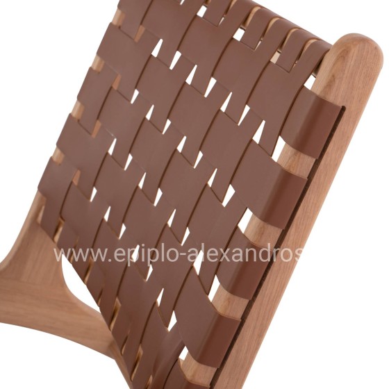 HM9326.01 ARMCHAIR FELIPE TOON WOOD PU knitted 67x70x75H