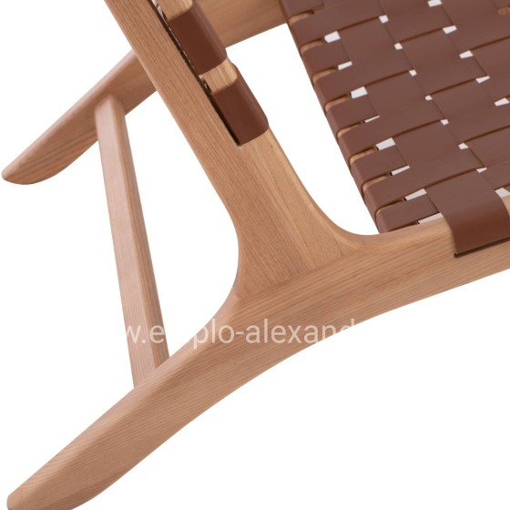 HM9326.01 ARMCHAIR FELIPE TOON WOOD PU knitted 67x70x75H