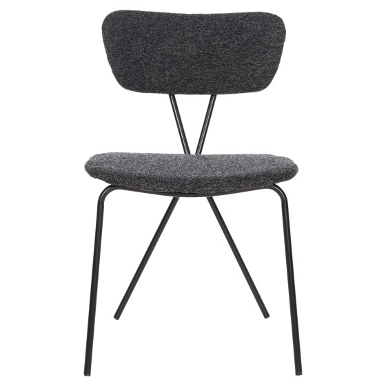 DINING CHAIR DORY HM9855.04 METAL FRAME IN BLACK-FABRIC IN DARK GREY 48,5x61x76Hcm.