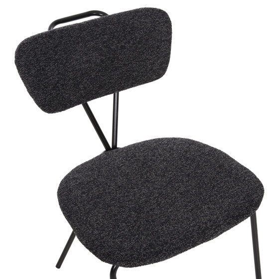 DINING CHAIR DORY HM9855.04 METAL FRAME IN BLACK-FABRIC IN DARK GREY 48,5x61x76Hcm.