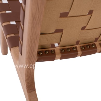HM9326.01 ARMCHAIR FELIPE TOON WOOD PU knitted 67x70x75H