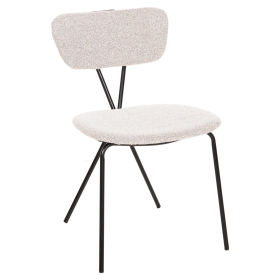 DINING CHAIR DORY HM9855.03 METAL FRAME IN BLACK-FABRIC IN LIGHT GREY 48,5x61x76Hcm.