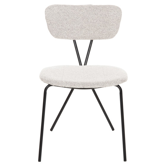 DINING CHAIR DORY HM9855.03 METAL FRAME IN BLACK-FABRIC IN LIGHT GREY 48,5x61x76Hcm.