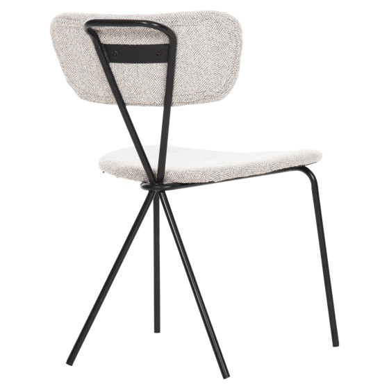 DINING CHAIR DORY HM9855.03 METAL FRAME IN BLACK-FABRIC IN LIGHT GREY 48,5x61x76Hcm.