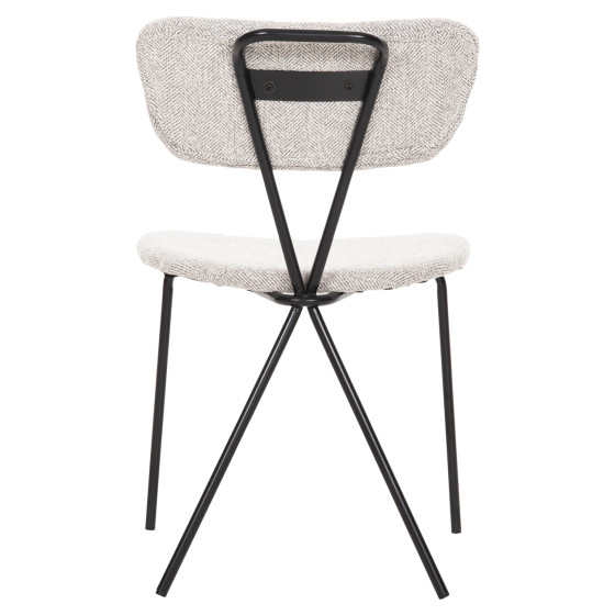 DINING CHAIR DORY HM9855.03 METAL FRAME IN BLACK-FABRIC IN LIGHT GREY 48,5x61x76Hcm.