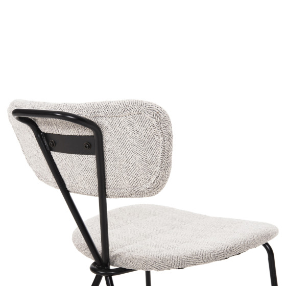 DINING CHAIR DORY HM9855.03 METAL FRAME IN BLACK-FABRIC IN LIGHT GREY 48,5x61x76Hcm.
