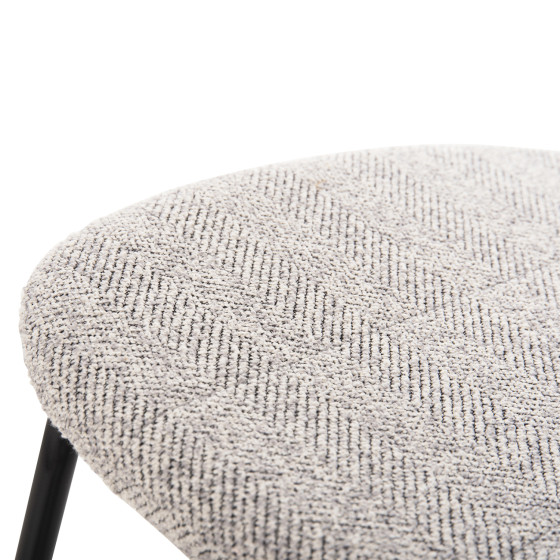 DINING CHAIR DORY HM9855.03 METAL FRAME IN BLACK-FABRIC IN LIGHT GREY 48,5x61x76Hcm.