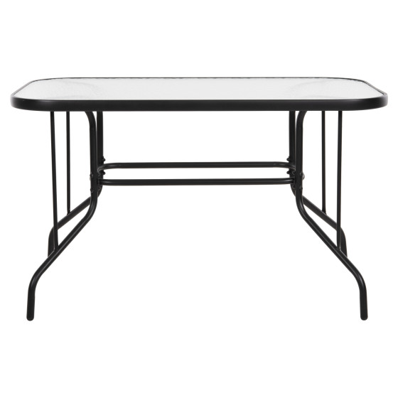 OUTDOOR METALLIC TABLE ADAM HM5679.03 BLACK WITH REINFORCED GLASS TOP 120Χ70Χ70Hcm.
