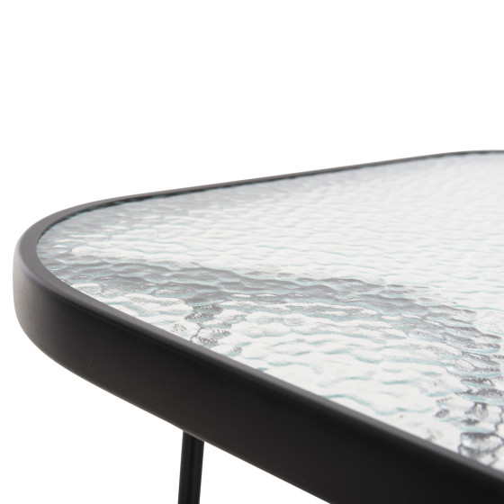 OUTDOOR METALLIC TABLE ADAM HM5679.03 BLACK WITH REINFORCED GLASS TOP 120Χ70Χ70Hcm.