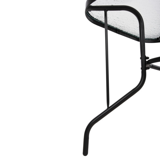 OUTDOOR METALLIC TABLE ADAM HM5679.03 BLACK WITH REINFORCED GLASS TOP 120Χ70Χ70Hcm.