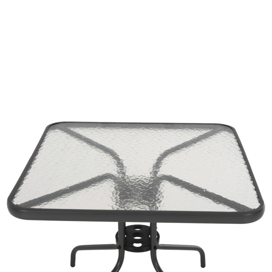 OUTDOOR TABLE SQUARE FIGO HM5972.01 GREY METAL-GLASS TABLETOP 80Χ80Χ71Hcm